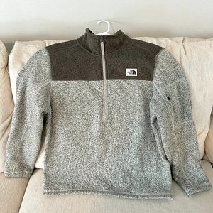 The North Face Gordon Lyons 1/4 Zip Pullover Jacket Brown Khaki Tan - Large